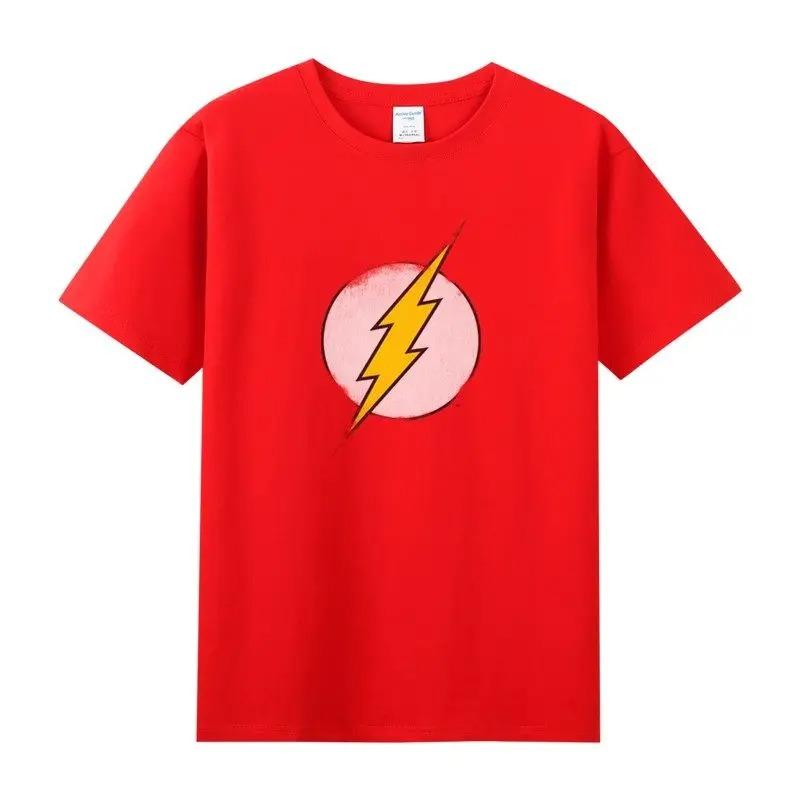 Chemise Imprimée en Coton à Manches Courtes, Chemise à Manches Courtes Anime DC Flash, Vêtements d'Intérieur de Film et d'Anime, Tenue de Sport pour Garçons