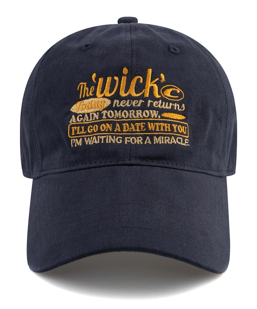 Wig Again Tomorrow Cotton Peach Ball Cap - Navy