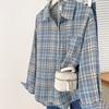 Geruit Overhemd Retro Losse Ruit Mode Blouse Dames Lente/Herfst Top Premium Streetwear Casual Bovenkleding