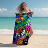 Personalized Customized Proof Beach Towel with Geometry Dash Pattern - Soft, Absorbent,quick-drying,perfect Swimming,camping&bathing