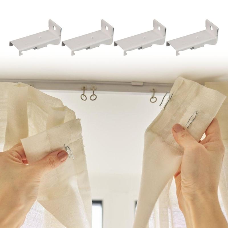 10Pcs Side Mount Brackets For Curtain Track Heavy Duty Metal Wall Mounting Hardware Easy Installation Universals Fit