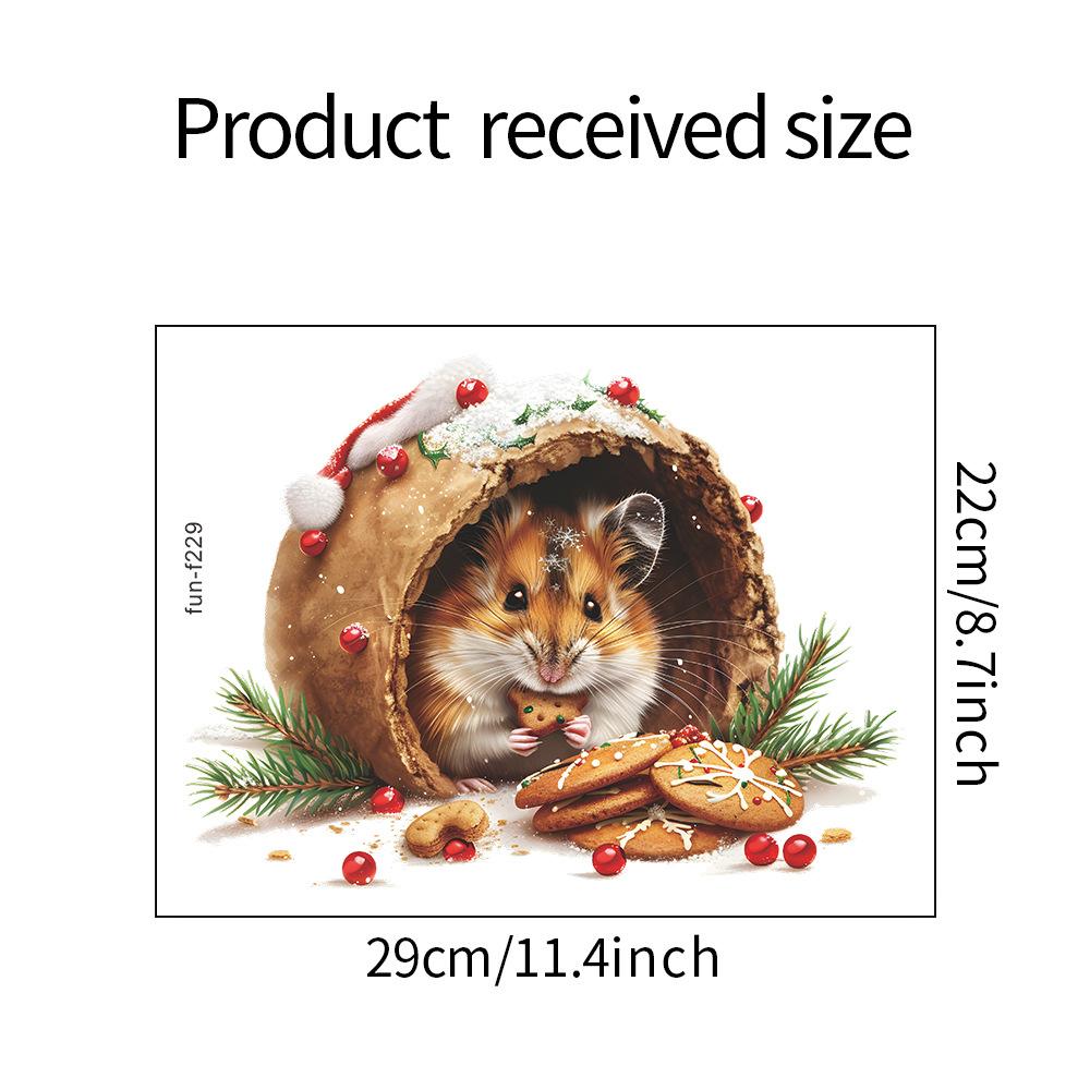 Christmas Squirrels Steal Cookies Bedroom Living Room Study Background Landscaping Wall Stickers
