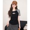 Damen Retro Kontrast Raglan T-Shirt