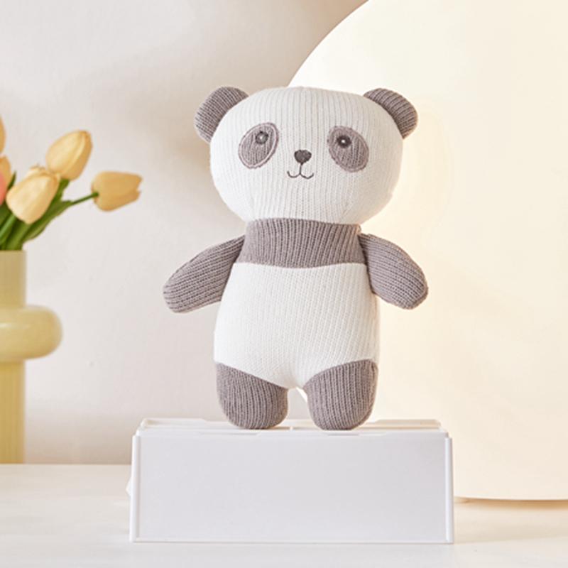 Korea Ins Hot Rabbit Elephant Unicorn Plush Toy Bell Cute Baby Soothing Doll Knitted High Quality Birthday Gift For Kids Newborn