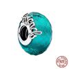 Compatible With Charm Bead Charms Ideal For Authentic Bracelets With 3mm Bracelets Diy Sea Blue Glass Bead Charms Copper Jewellery Making Ideal For Wo