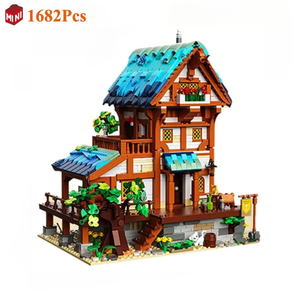 Medieval Castle Architecture Manor Scene Building Block Forest Hut Town Landscape Model Assembly Bricks Toy Gifts NO BOX
