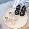 Mädchen Lederschuhe für Party Hochzeit Kinder Prinzessin Schuhe mit Schleife Elegant Kinder Perlen Strass Mary Janes Schuhe