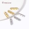 DIY Beading Jewellery Making Components 3 Holes Separators for Beads,18K Gold Plated Inlaid Zircon Beads Spacer Bar Separators