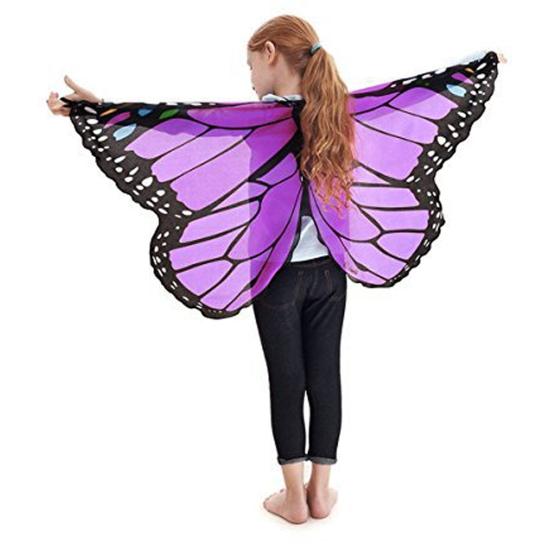 Child Butterfly Cape Poutavé Snadné nošení Flexibilní kostým motýlích křídel na festivalové cosplay party