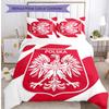 Poland Football Printed Bedding 3 Piece Set Cozy Breathable Bed Cover Set As Housewarming Holiday Gift