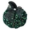 Sequined Pumpkin Centerpiece Halloween Pumpkin Decoration Glittery Pumpkin with Bow Ornament