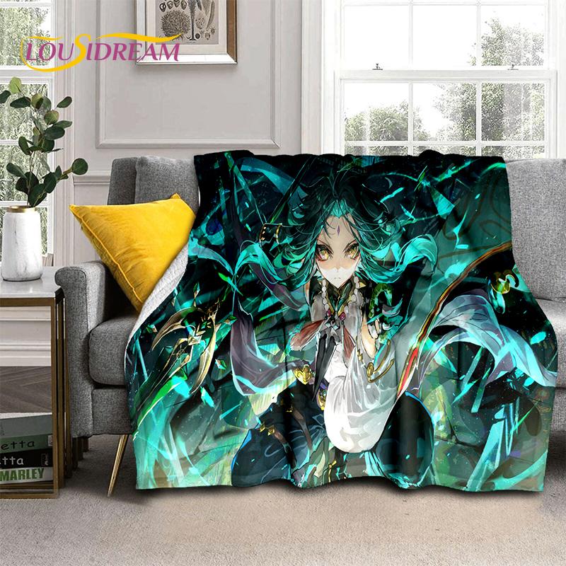 2025 Neue Genshin Impact Solo Cartoon Spiele Weiche Decke,Weiche Überwurfdecke für Zuhause Schlafzimmer Bett Sofa Picknick Reise Kindergeschenk