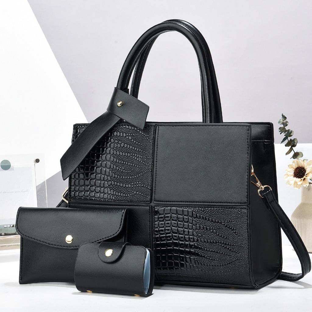 Pu Tote Bag For Women With Splicing Design And Tophandle For Daily Use