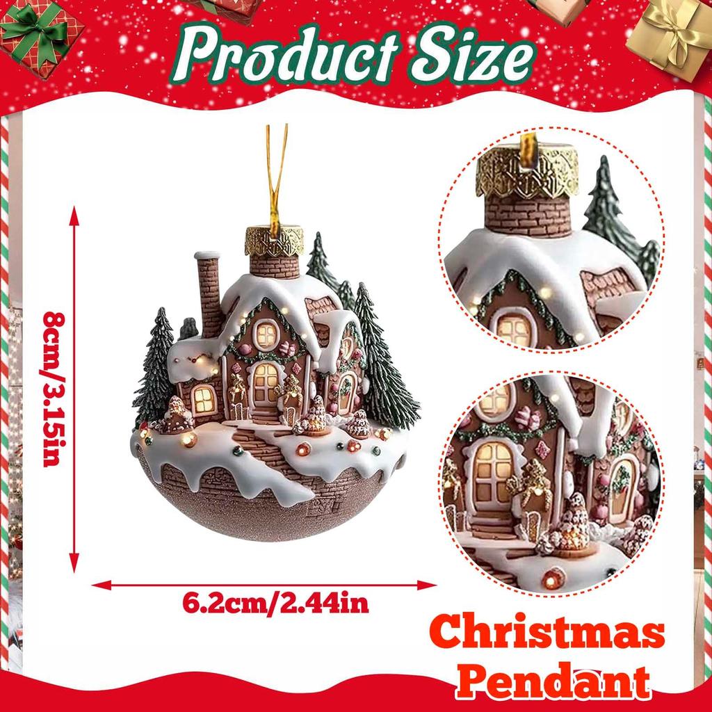 Christmas Igloo Car Pendant Acrylic Pendant Christmas Tree Pendant