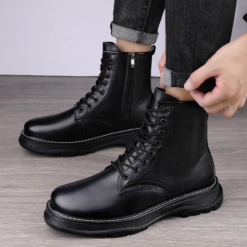 Men's Trendy Boots Outdoor Non-Slip Ankle Boots For Men Boots New Genuine Leather Design Casual Shoes British Style Formal Boats