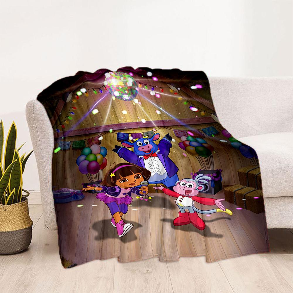 Dora Explorer Blanket Durable Comfort Perfect for Sofa Livingroom Couch All-Season Use Modern Style Unique Gift for Family and Friends Camping