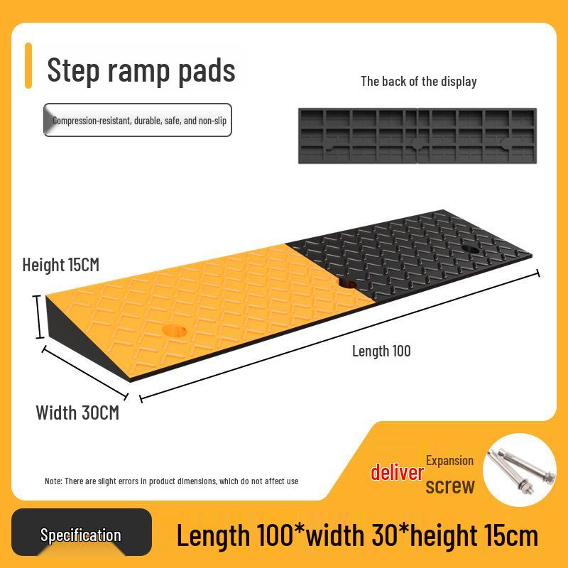 Tapis Rampe Anti-Glisse en Caoutchouc-Plastique pour Bordure de Ralentisseur de Vitesse pour Voitures