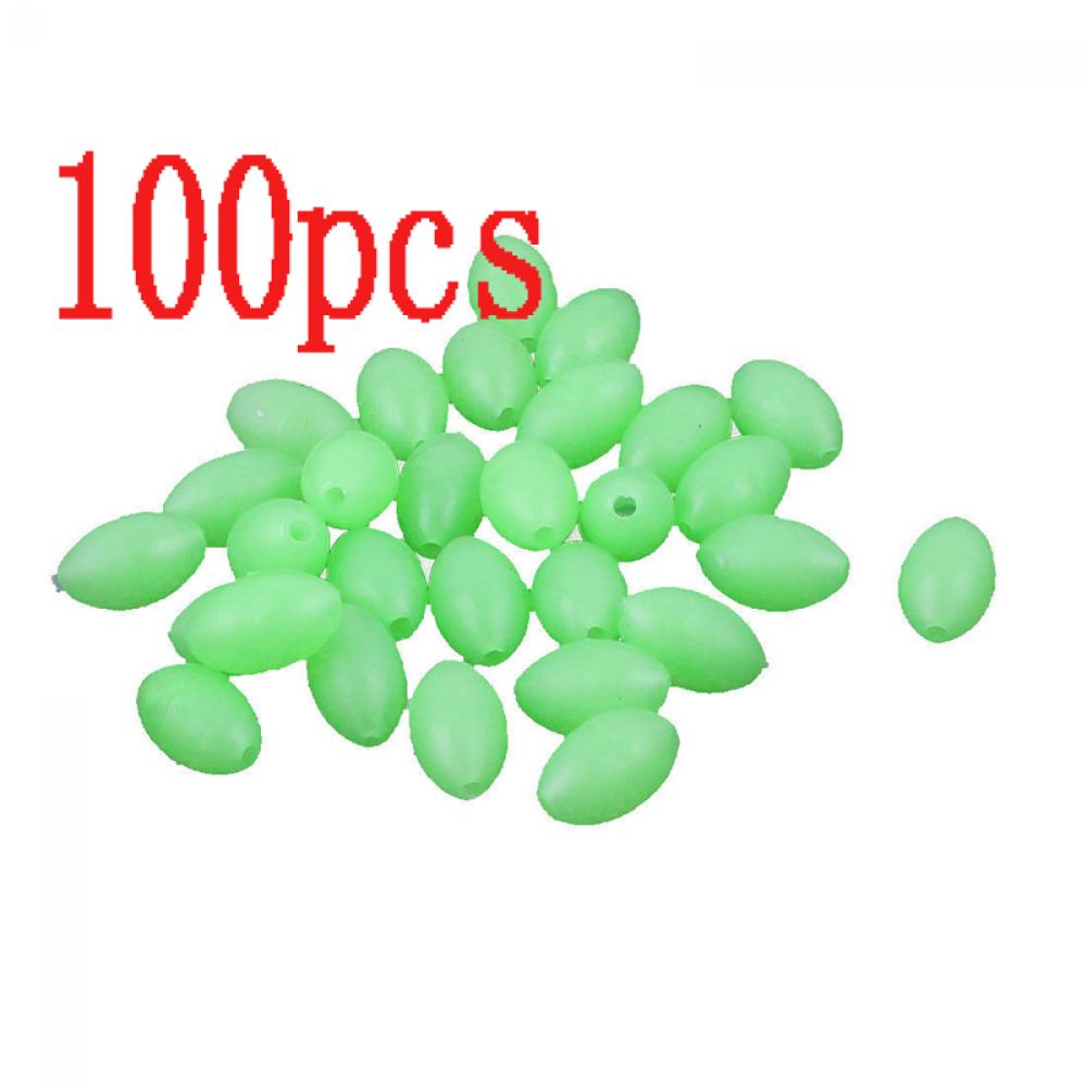 100Pcs 5mm X 3.4m Plastic Useful Oval Shaped Glow In The Dark Fishing Lures Luminous Beads