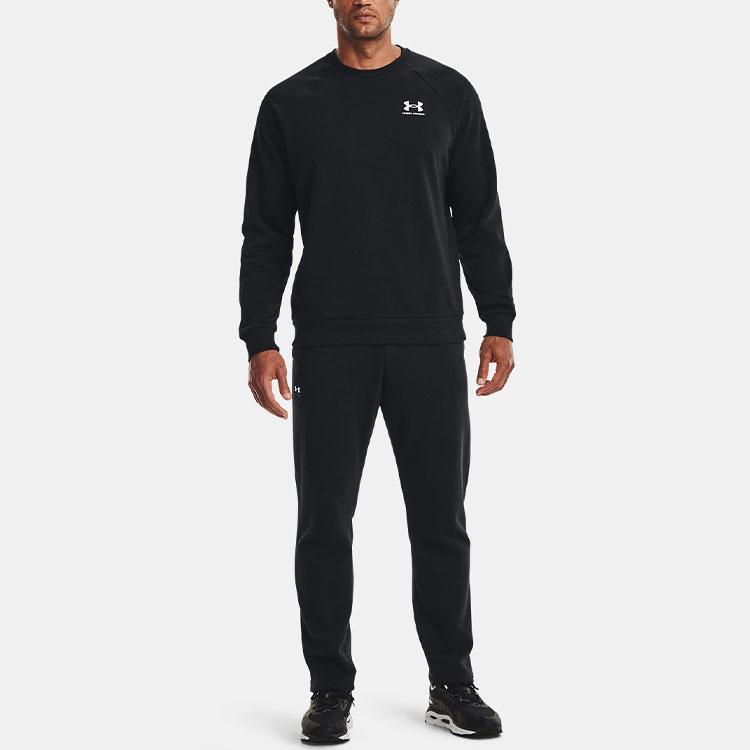 Under Armour Rival Sweatshirts Men's Black Crew Neck Moderate Regular 1359029-001