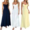 Women's Solid Color Spaghetti-strap Long Dress