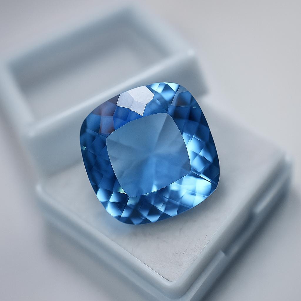 Natural Blue Sapphire Loose Gemstone Flawless 8.35 Ct Square Cushion Cut September Birthstone Gift