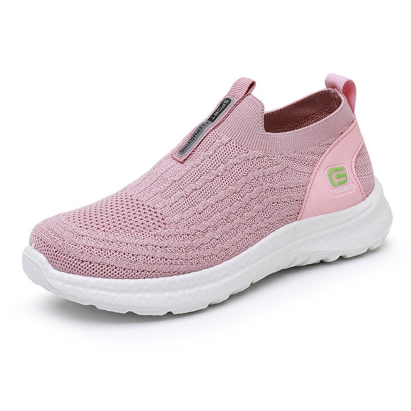 Women's Shoes Fly-woven Mesh Cloth Loafers Walking Shoes Casual Sports Shoes Versatile Mother Shoes