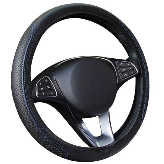 Stylish Car Vehicle Anti-Slip Steering Faux Leather Wrap Wheel Cover Protector