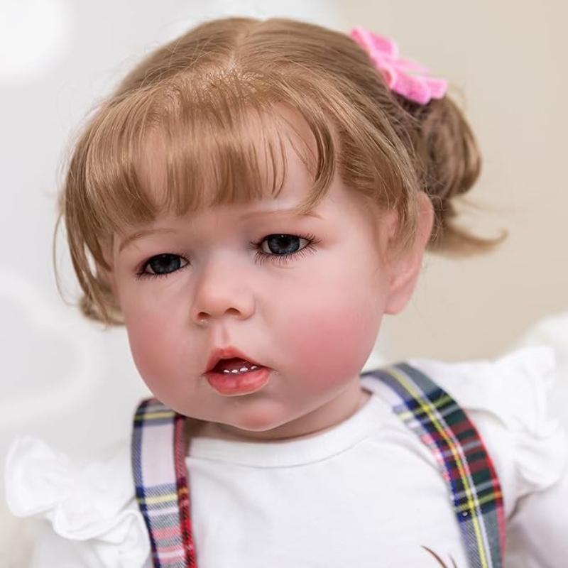 Poupée bébé Reborn de grande taille de 28 pouces Liam Cosplay Girl, poupée de simulation de corps en tissu doux, poupées de bébé en peau peinte en 3D faites à la main pour enfants de 3 ans et plus, jouet de jeu
