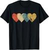 Vintage Hearts Cool Retro Valentines Day Gift for Women Men Gift Unisex T-Shirt