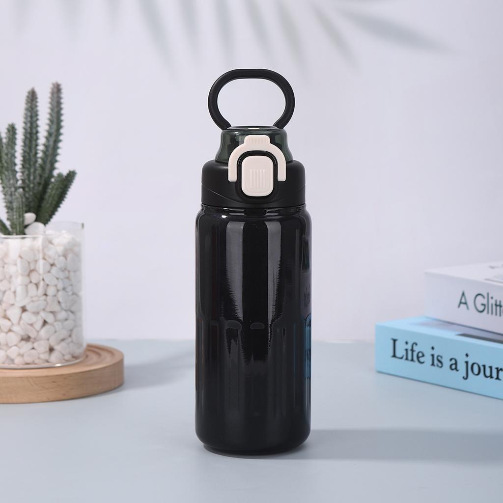Neue Edelstahl-Vakuum-Thermoskanne Große Kapazität mit Griff Tragbar Stilvoll Unisex Sportflasche Langlebig Langlebig