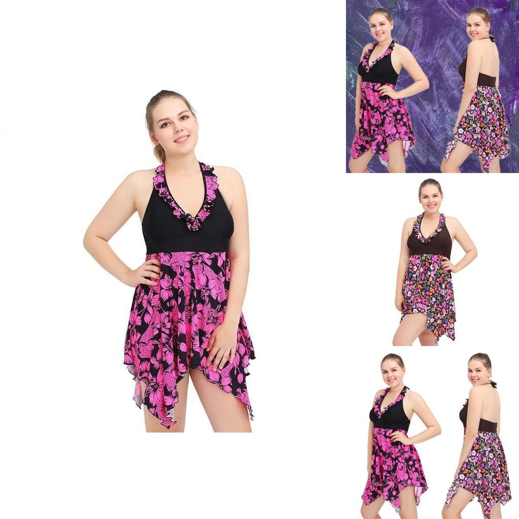 Stylish New Women Sexy Fashion Plus Size Floral High Waist Swimsuit Dress For Elegant Swim Days