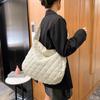 Yogodlns Winter Down Embroidery Thread Shoulder Bag Fashion Padded Dumpling Large Capacity Crossbody Bag