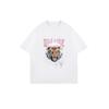 Übergroßes T-Shirt Schwarzer Tigerdruck Wild And Free Rock Grafikdesign Lässige Streetwear für Frauen