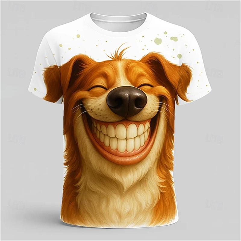 Herrdjur 3D-skjortor 3D-tryck Rundhalsad skjorta Överdriven Designer Street Casual T-shirt Toppar T-shirt Herr Damkläder Barn T-shirt