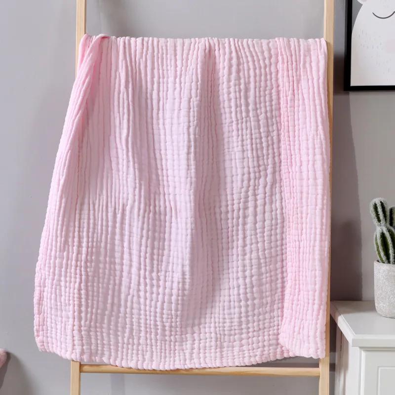 6 Layer Beige Cotton Blanket Foldable Swaddle Blanket Breathable Cotton Infant for Bed Sofa Cover Travel Blanket