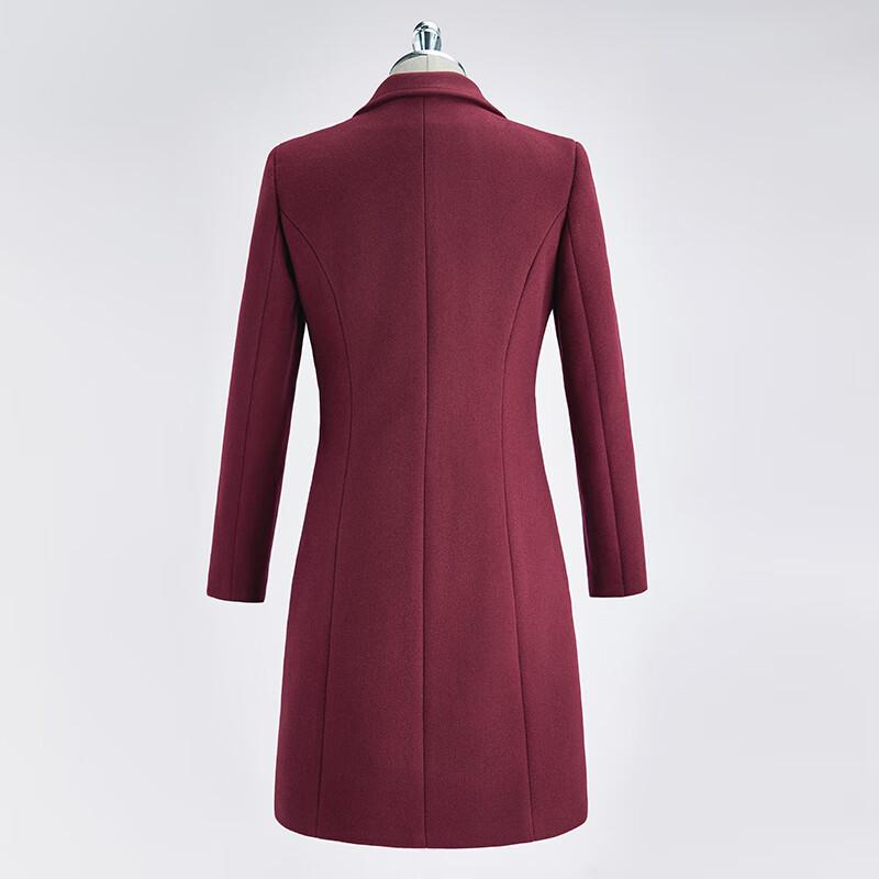 Women's Elegant Mid-Length Tweed Wool Blend Coat