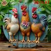 Rustic Farmhouse Rooster Art Metal Tin Sign Wall Decor