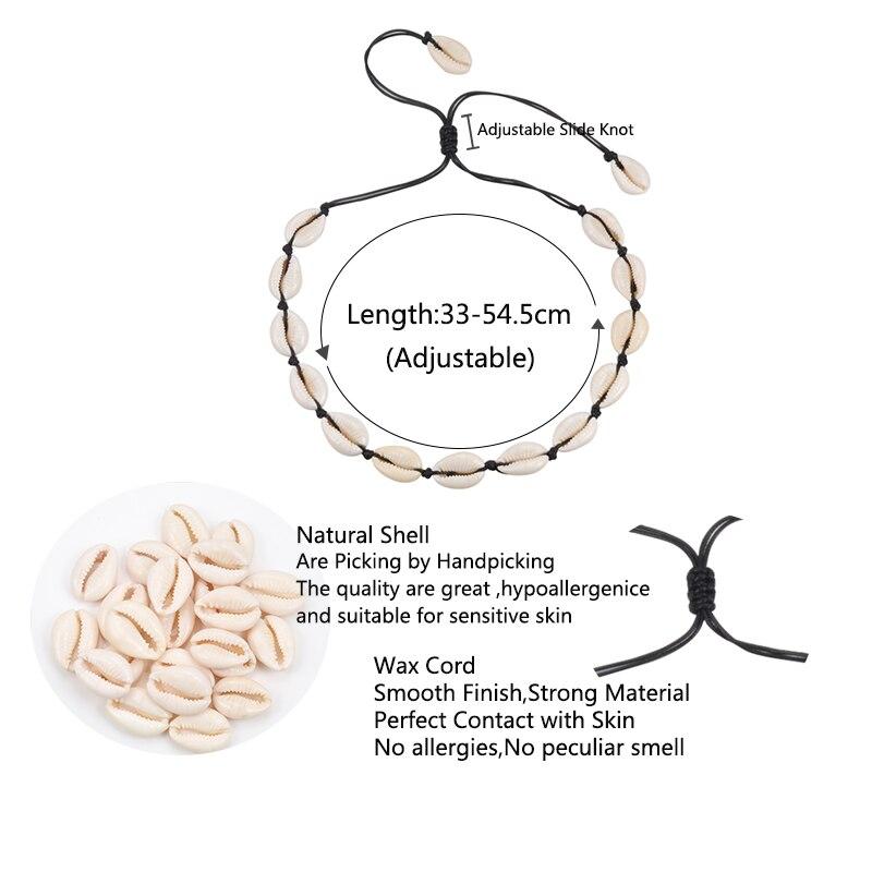 Snäckhalsband Dam Sommar Strand Choker Bohemiska Reppärlor Halsband Smyckestillbehör