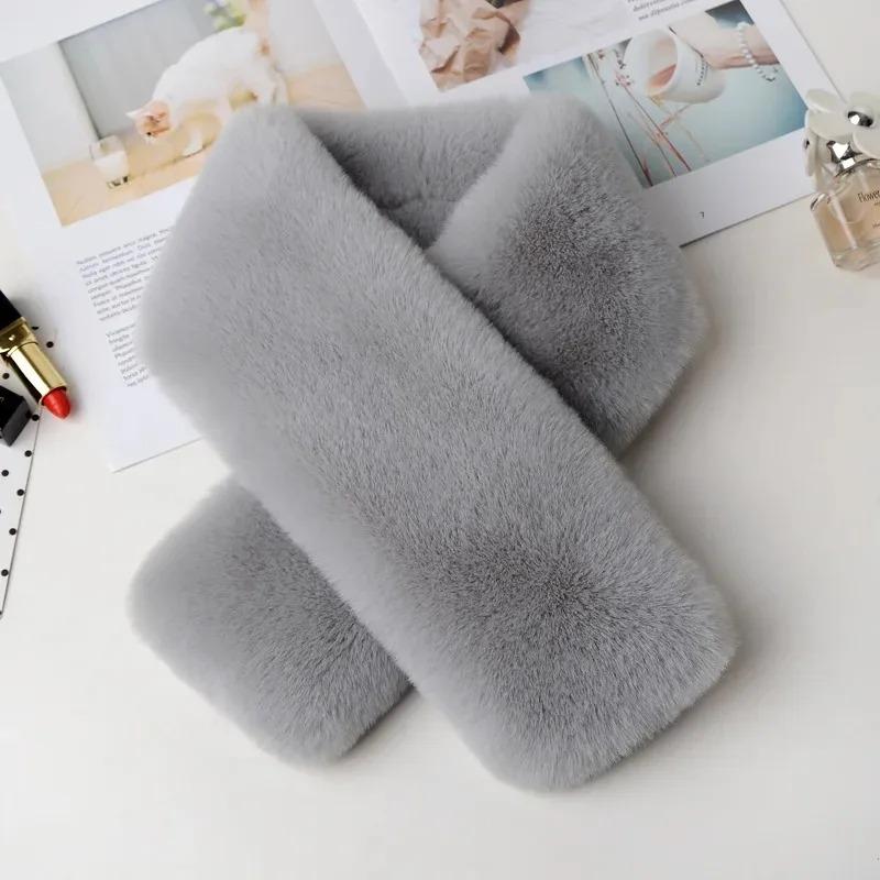 Children'S Double-Sided Velvet Thickened Fleece Scarf Korean Style Imitation Fur Warm Scarf Fur Collar Autumn And Winter