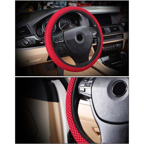 Universal Breathable Ice Silk Anti-Slip Car Steering Wheel Protector Cover Decor