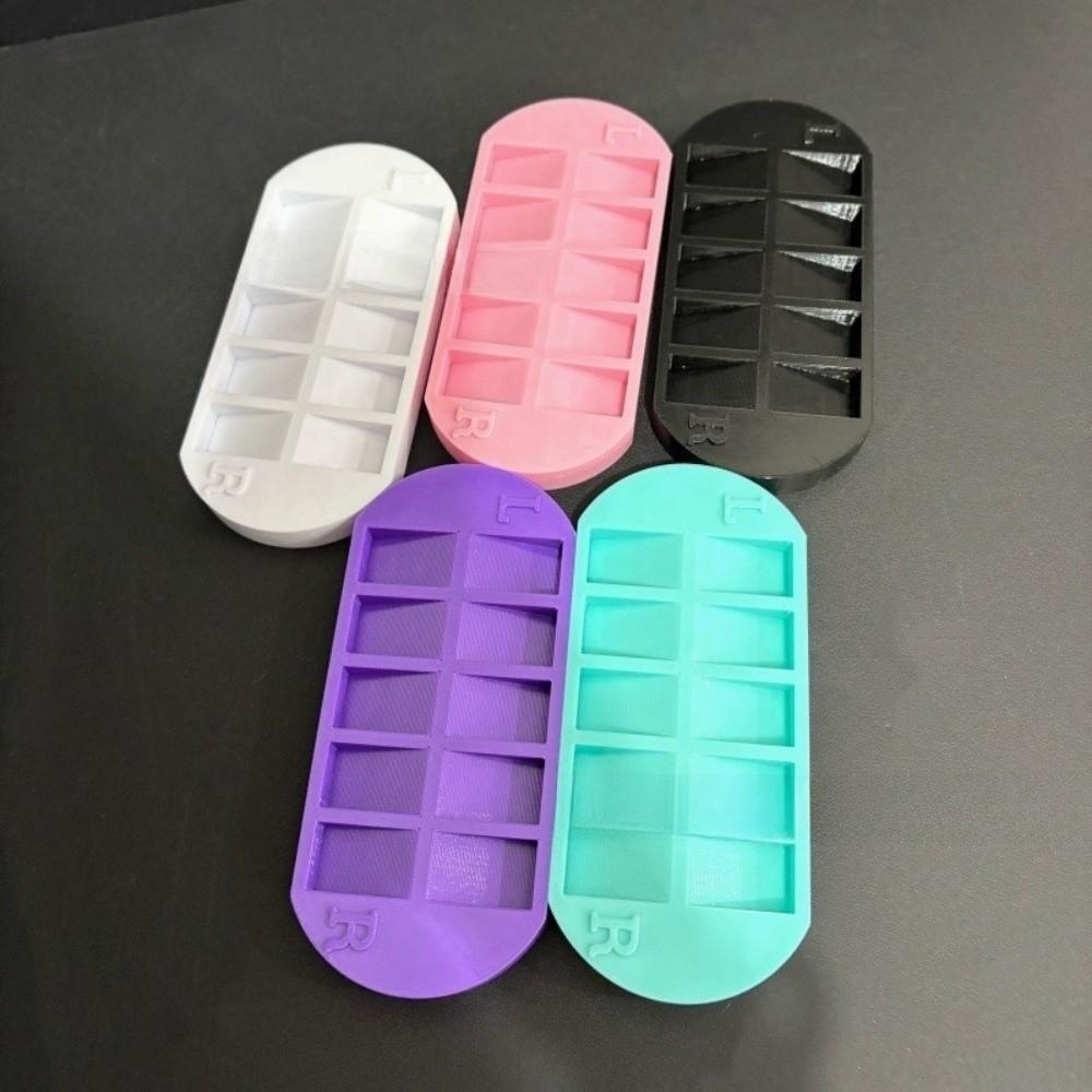 With L/R Mark False Nail Display Stand 10 Grids Nail Art Storage Plate Home Manicure