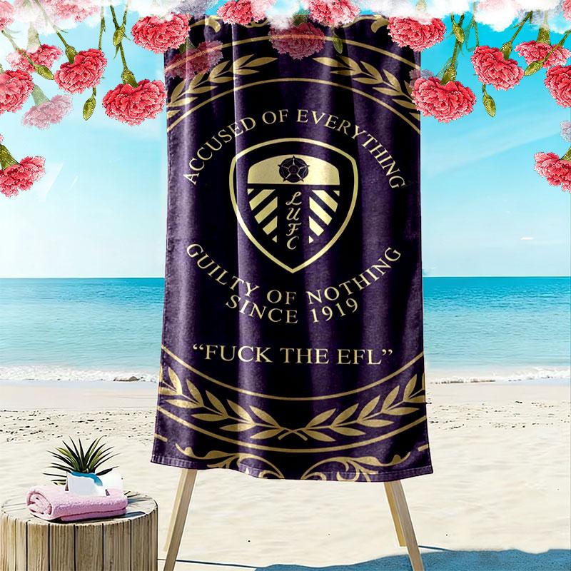 Asciugamano da Spiaggia Leeds United Stampato, Asciugamano Grande Morbido ad Asciugatura Rapida per Spiaggia Campeggio Nuoto