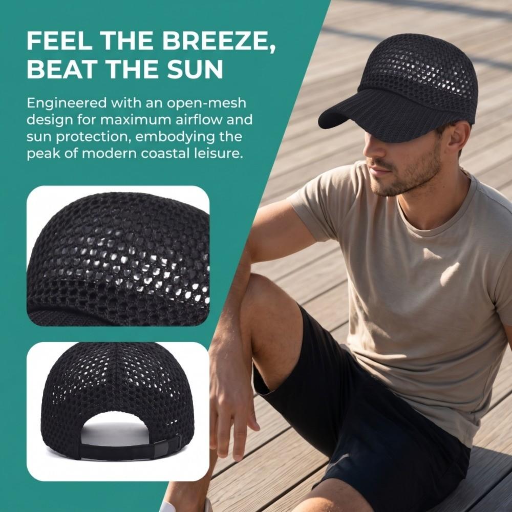 Polyester Breathable Sun Hat UV Protection Lightweight Quick-Dry Baseball Cap Snapback Adjustable Mesh Duck Tongue Hat Golf