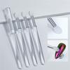 Brosse en Silicone pour Nail Art, réutilisable, universelle, miroir, poudre, pigment, outil de manucure, facile à utiliser, bâton applicateur Transparent