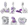 New In Copper Magic Book Witch Hat Charm Beads Fit Pandach Original Diy Bracelets Pendant Party Birthday Gift Fine Jewelry