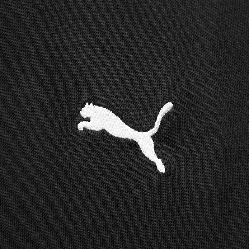 Puma Essential Wardrobe Logo Round Neck Sports Casual Short Sleeve T-Shirt Unisex T-Shirts Black 632920-01