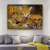 Wild Jaguar Family Canvas Painting Baby Animals Posters and Prints On The Wall Art Pictures for Living Room Cuadros Home Decor