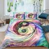 Yin Yang King Queen Duvet Cover Mandala Bohemian Bedding Set Retro Lotus Tai Chi Bagua Comforter Cover Chinoiserie Quilt Cover