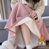 Hoge Taille Velours Fleece-Gevoerde A-lijn Midi Rok