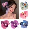 Sweet Phalaenopsis Flower Hairpin 2024 Fashion Floral Pearls Hair Clip Female Headdress Unique Hair Barrettes for Women